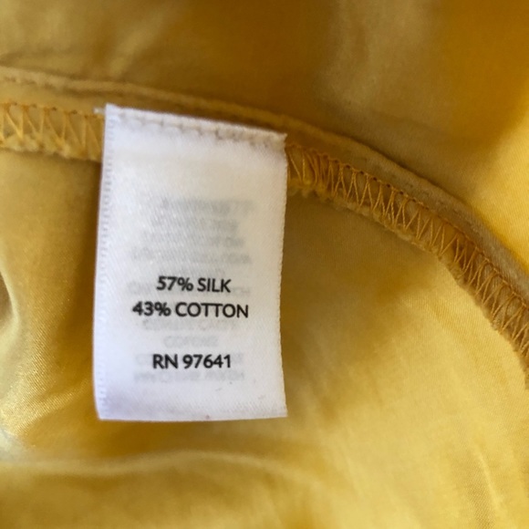 J. Jill | mustard colored square neck silk top - Picture 4 of 7